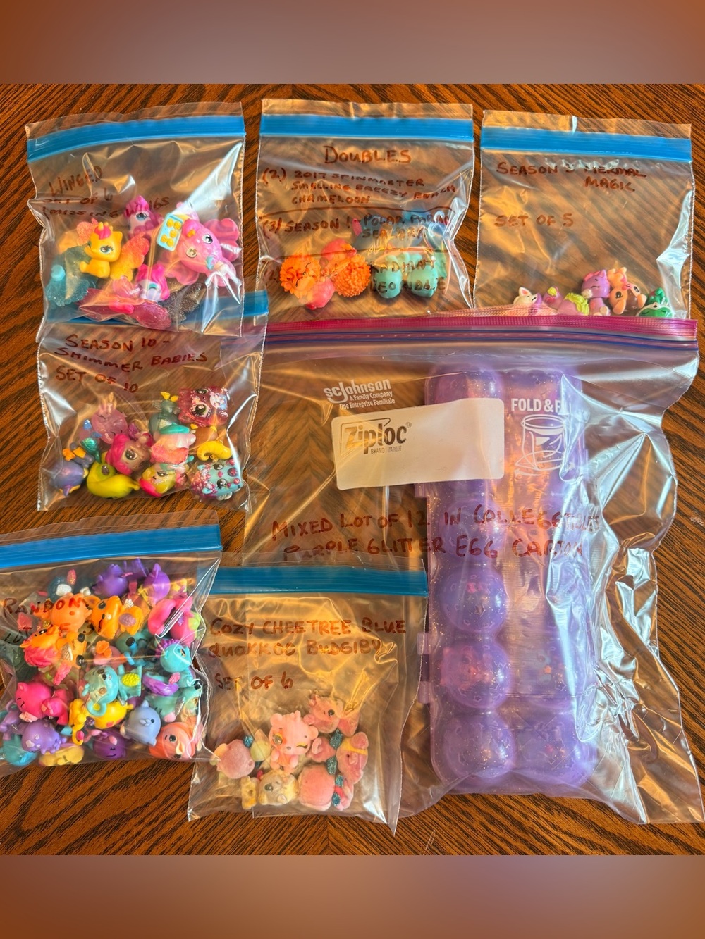 Hatchimals Mixed Lot of 107 Pieces - Includes Purple Glitter Egg Carton